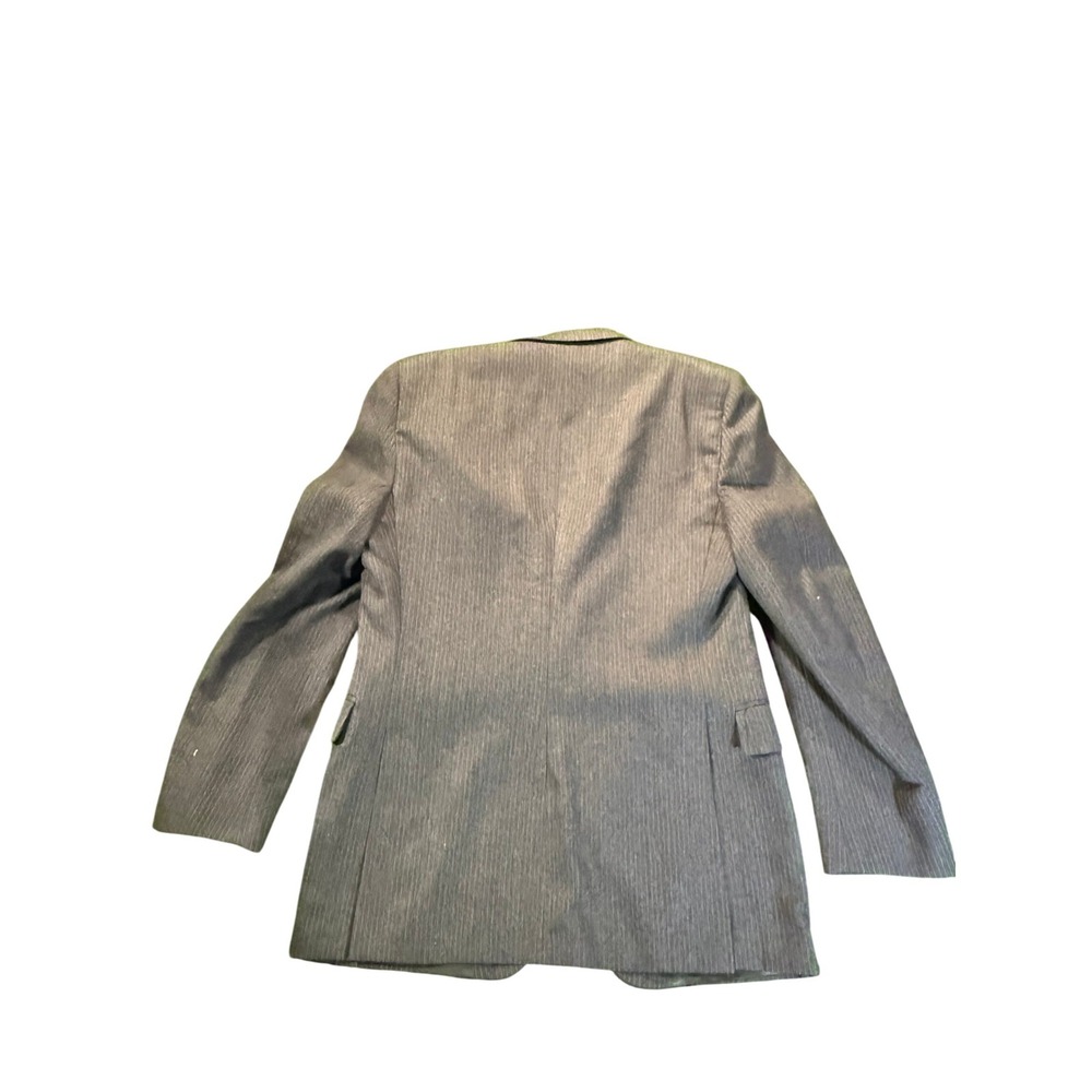 Monsieur Adolfo Classic Dark Gray Pinstripe Blazer Jacket - Picture 3 of 10